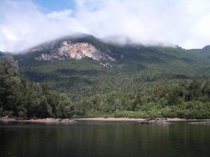 Flat Is and Elliott Range - from Franklin River