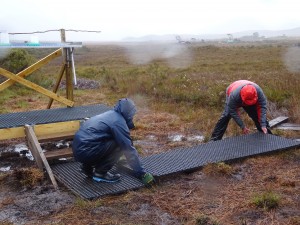 We assist NRE with building infrastructure at Melaleuca, like this new feed table.