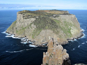 The narrow Tasman Passage separates Tasman Island from the Blade & Cape Pillar