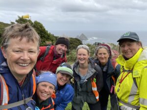 Weed and shearwater team Maatsuyker Island, March 2021 (Photo Marina Campbell)